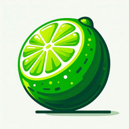 Lime isolated on white background. Vector illustration. Eps 10.のイラスト素材