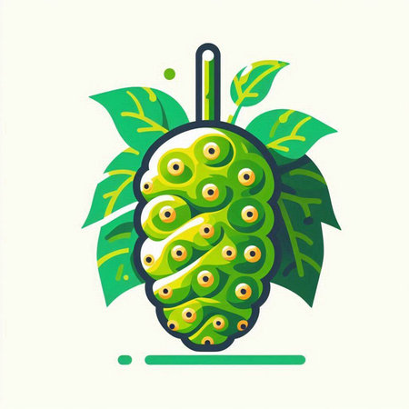 Custard apple icon. Vector illustration of a custard apple.のイラスト素材