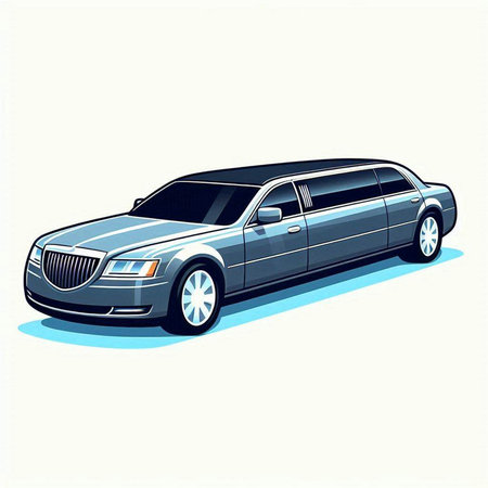 Vector illustration of luxury limousine isolated on a white background.のイラスト素材