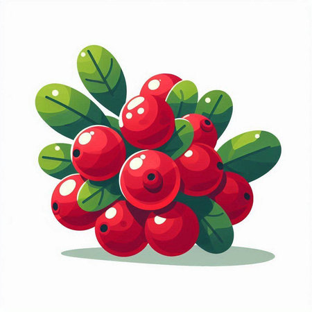 Cranberry. Isolated on white background. Vector illustration.のイラスト素材
