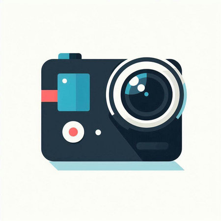 Retro camera icon, vector illustration. Flat design style. Vintage camera icon.のイラスト素材
