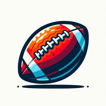 Illustration of a rugby ball on a white background. Vector illustrationのイラスト素材