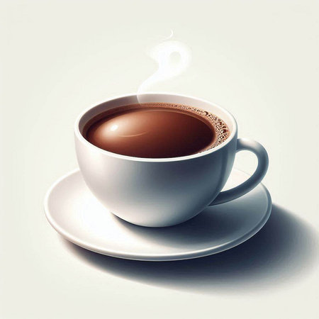 cup of coffee on a white background, vector illustration, epsのイラスト素材
