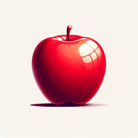 Red apple on a white background. Vector illustration. Eps 10.のイラスト素材