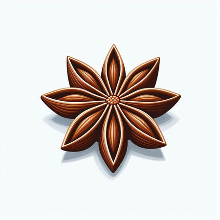Illustration of anise star on white background - vector eps10のイラスト素材