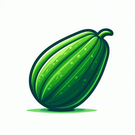 Cucumber on white background. Vector illustration of cucumber.のイラスト素材