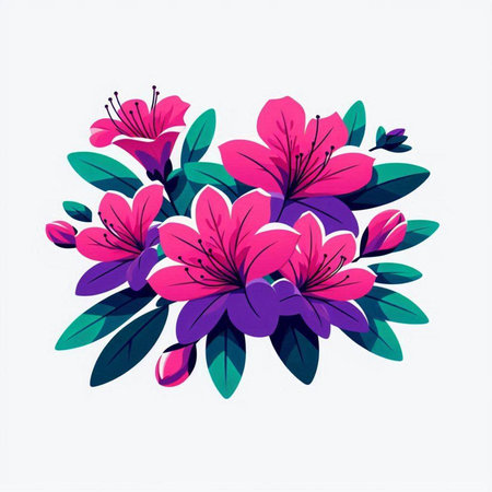 Vector illustration of a bouquet of flowers on a white background.のイラスト素材