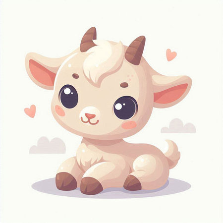 Cute cartoon baby cow. Vector illustration of a cute baby cow.のイラスト素材