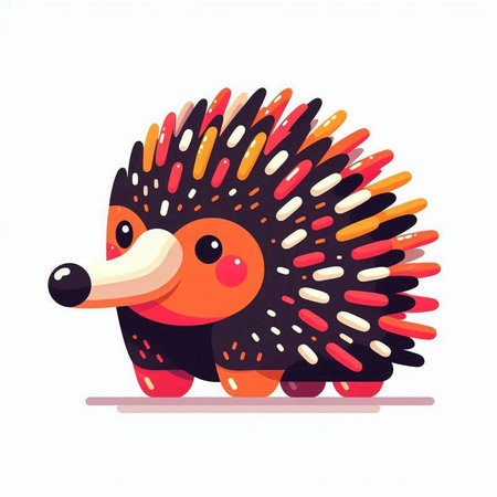 Hedgehog isolated on white background. Cute cartoon vector illustration.のイラスト素材