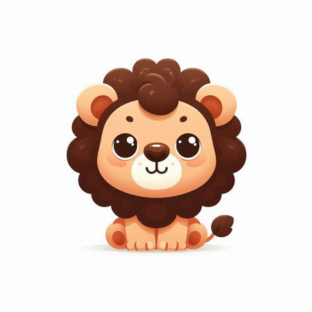 Cute cartoon lion isolated on white background. Vector illustration for your designのイラスト素材