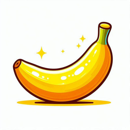 Illustration of a banana on a white background. Vector illustration.のイラスト素材