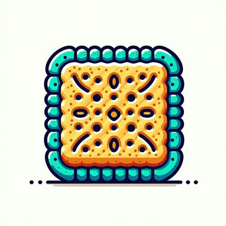 Illustration of a cookie with a pattern on a white background.のイラスト素材