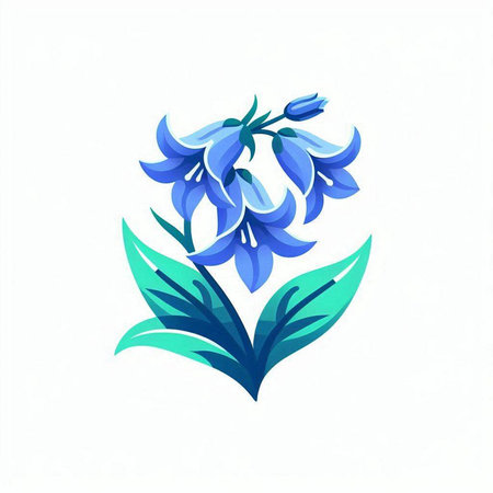 Blue hyacinth isolated on white background. Hand drawn watercolor illustration.のイラスト素材
