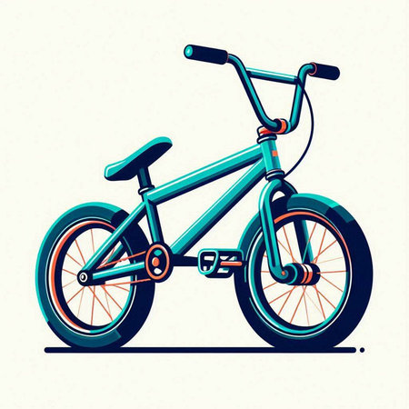 Bicycle on a white background. Vector illustration in retro style.のイラスト素材