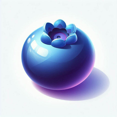 Illustration of a blue flower in a vase on a white backgroundのイラスト素材