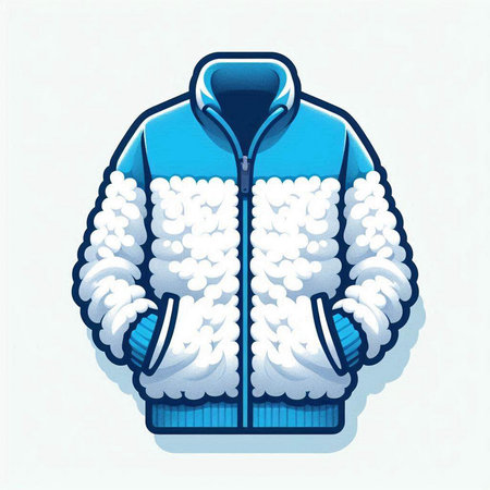 Winter jacket. Vector illustration. Isolated on a white background.のイラスト素材