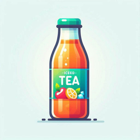 Vector illustration of a bottle of cola with lemonade and candies.のイラスト素材