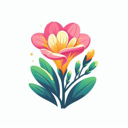Beautiful spring flowers isolated on a white background. Vector illustration.のイラスト素材