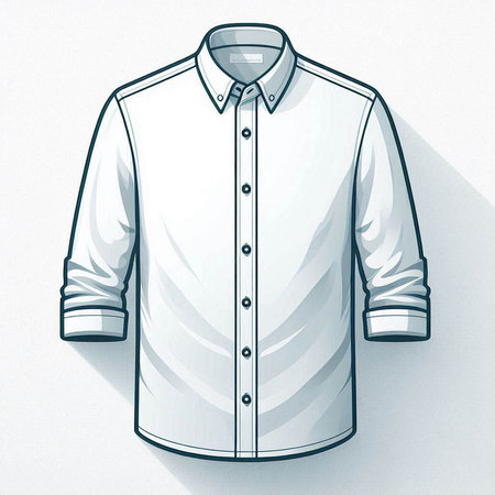 Illustration of a white shirt with long sleeves on a white backgroundのイラスト素材