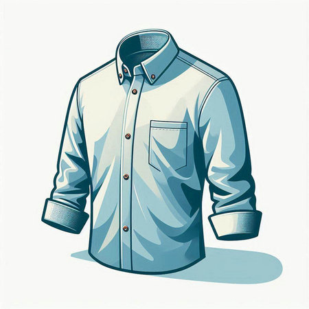 Men's shirt on a white background. Vector illustration in retro style.のイラスト素材