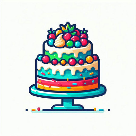 Cake icon. Vector illustration. Isolated on white background.のイラスト素材