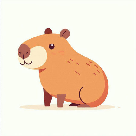 Cute cartoon beaver. Vector illustration of a beaver.のイラスト素材