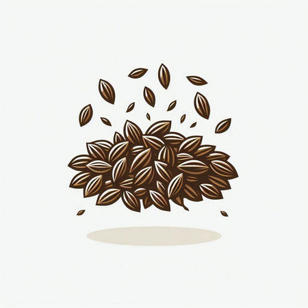 Coffee beans isolated on a white background. Vector illustration.のイラスト素材