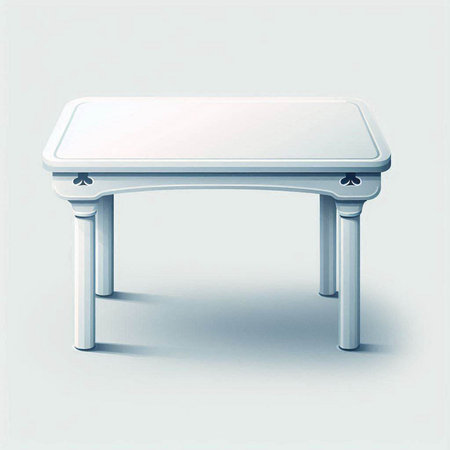 Illustration of a white table on a white background with shadow.のイラスト素材