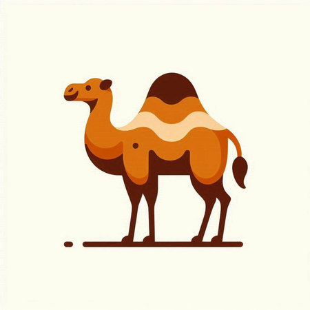 Camel icon in flat style on a white background. Vector illustration.のイラスト素材