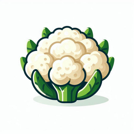 Cauliflower icon isolated on white background. Cauliflower vector illustrationのイラスト素材