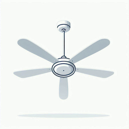 Ceiling fan isolated on white background. Vector illustration. Eps 10.のイラスト素材