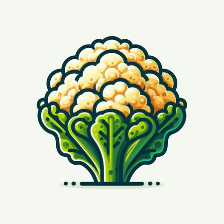 Cauliflower vector illustration. Cauliflower icon isolated on white background.のイラスト素材