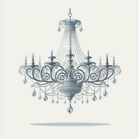 Vintage chandelier. Hand drawn vector illustration for your designのイラスト素材