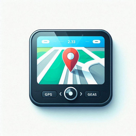 GPS navigator on a white background. 3d illustration.のイラスト素材