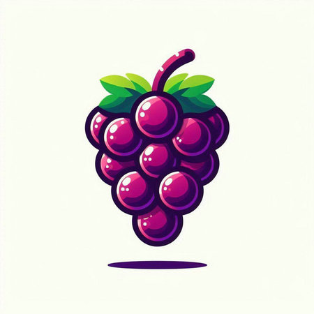 Grape fruit icon. Vector illustration of a bunch of grapes.のイラスト素材