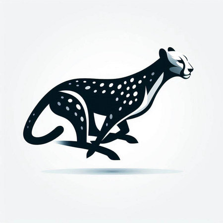 Cheetah icon. Vector illustration of a cheetah.のイラスト素材