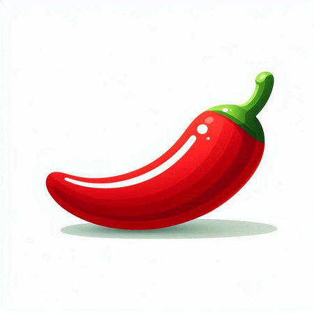 Red hot chili pepper isolated on a white background, vector illustration.のイラスト素材