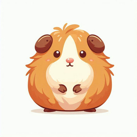 Cute guinea pig vector illustration. Cute guinea pig isolated on white background.のイラスト素材
