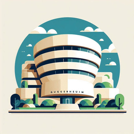 Vector illustration of a modern building in the style of flat design.のイラスト素材