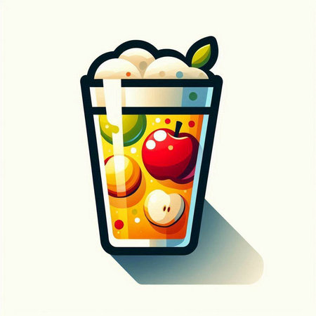 Fruit smoothie in a glass. Vector illustration. Eps 10のイラスト素材