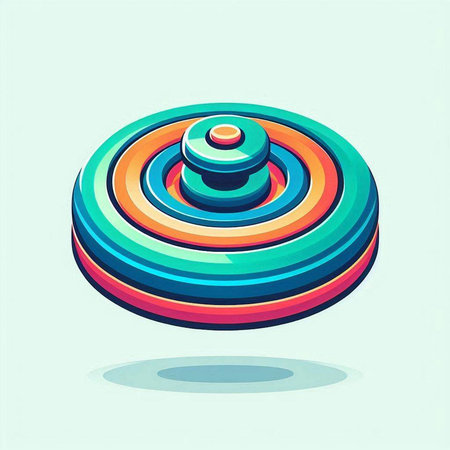 Colorful abstract vector illustration of a spinning ball. Retro style designのイラスト素材