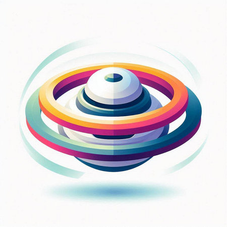 abstract 3d colorful sphere on a white background, vector illustrationのイラスト素材