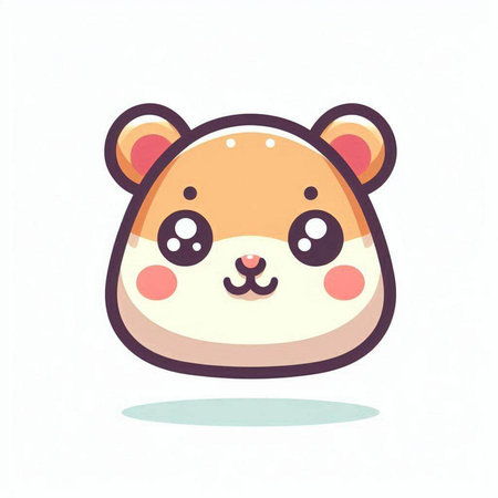 Cute hamster face. Vector illustration in flat cartoon style.のイラスト素材