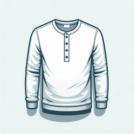 Blank white t-shirt with long sleeves. Vector illustration.のイラスト素材