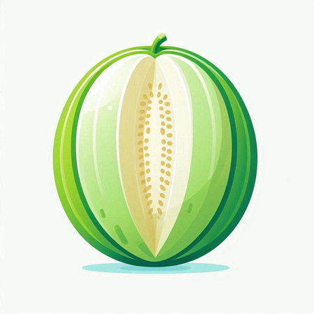 Illustration of a watermelon on a white background. Vector illustrationのイラスト素材