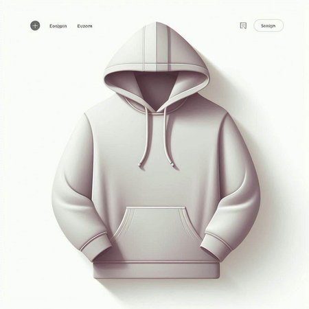 Hooded sweatshirt mockup. Realistic 3d illustration.のイラスト素材