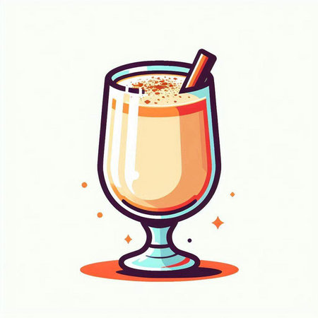 Illustration of a glass of cocktail with a straw, vector illustrationのイラスト素材