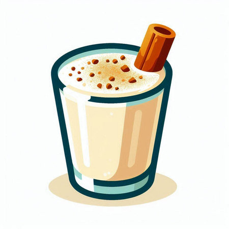 Illustration of a glass of cappuccino with cinnamon stickのイラスト素材