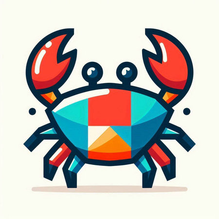Crab vector illustration. Cartoon style. Isolated on white background.のイラスト素材
