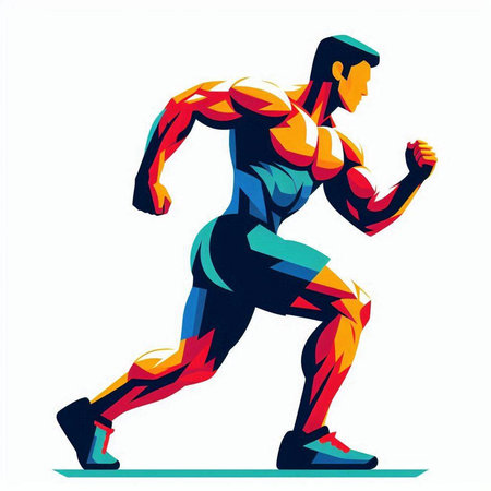 Running man vector illustration. Athlete athlete running, jogging.のイラスト素材